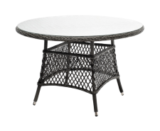 Стол уличный стеклянный Порье из искусственного ротанга